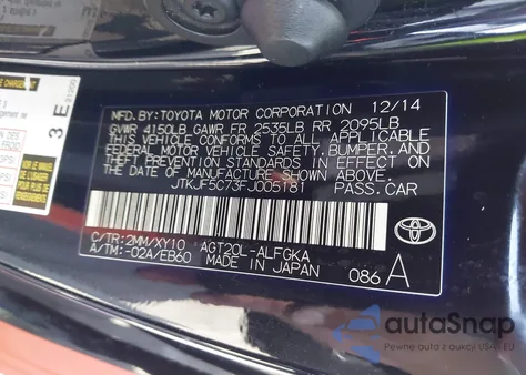 2015 Scion Tc Release Series 9.0 z USA, uszkodzony, nr VIN JTKJF5C73FJ005181